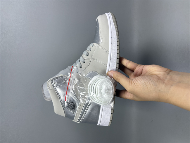 Men's Running Weapon Air Jordan 1 Sliver/Grey Shoes 0731